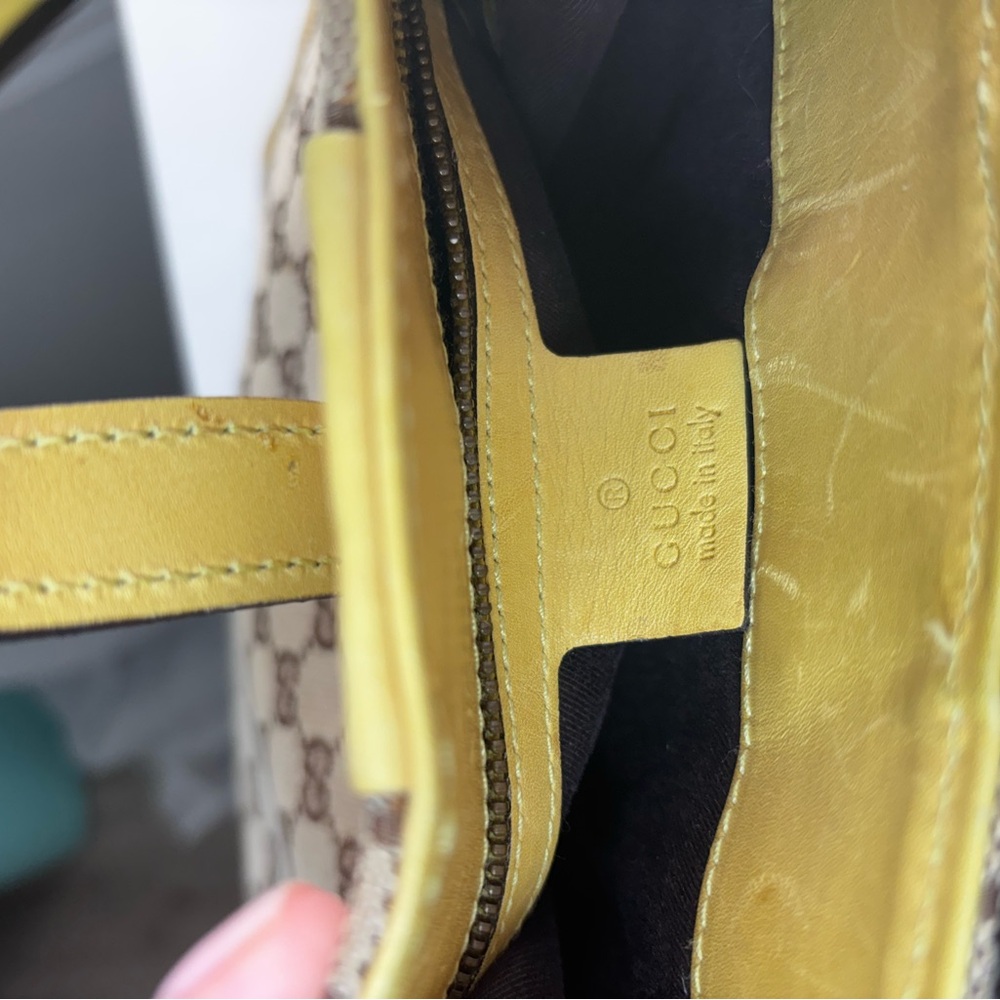 GUCCI GG Canvas Shoulder Bag Beige Yellow - Picture 8 of 12